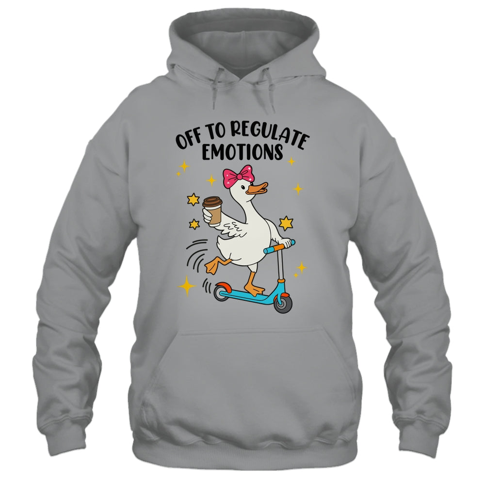Off To Regulate Emotions Goose Funny Mental Health Counselor Shirt & Tank Top | teecentury