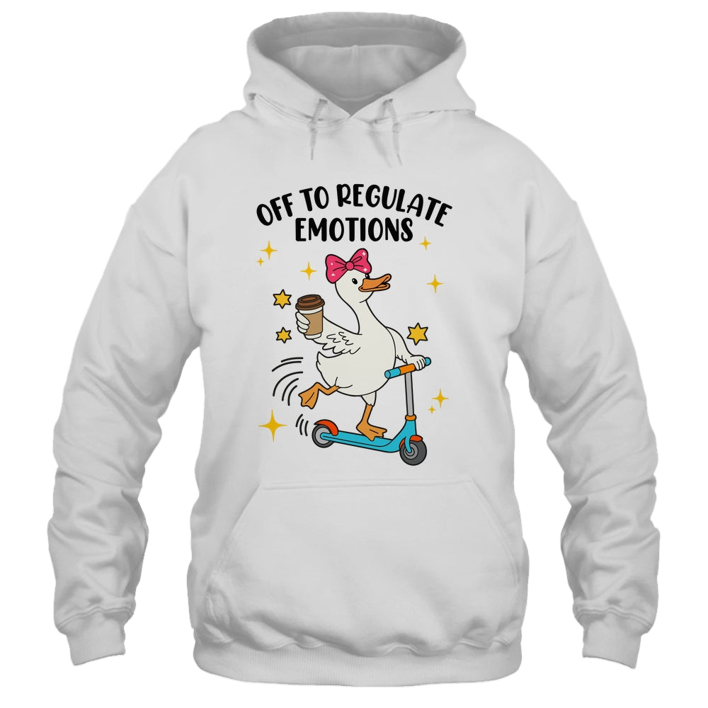 Off To Regulate Emotions Goose Funny Mental Health Counselor Shirt & Tank Top | teecentury