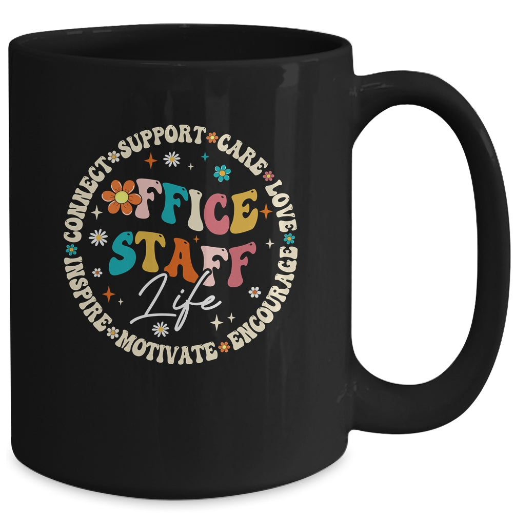 Office Staff Life Appreciation Week Back To School Groovy Mug | teecentury