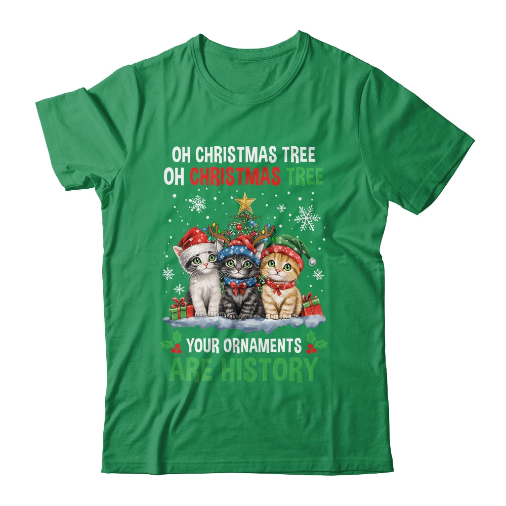 Oh Christmas Tree Your Ornaments Are History Cats Tree Snow Shirt & Sweatshirt | teecentury