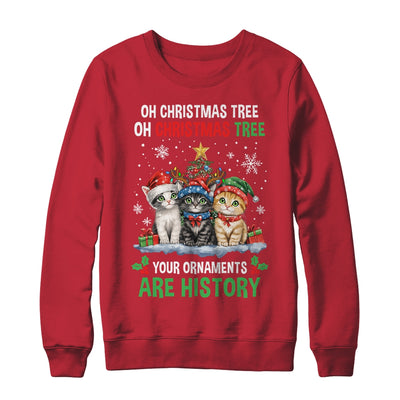 Oh Christmas Tree Your Ornaments Are History Cats Tree Snow Shirt & Sweatshirt | teecentury