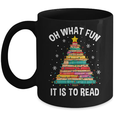 Oh What Fun It Is To Read Book Christmas Tree Librarian Mug | teecentury