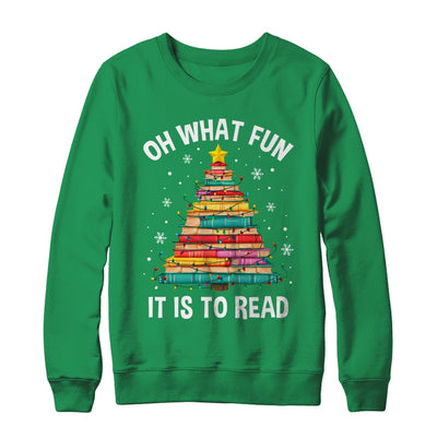 Oh What Fun It Is To Read Book Christmas Tree Librarian Shirt & Sweatshirt | teecentury