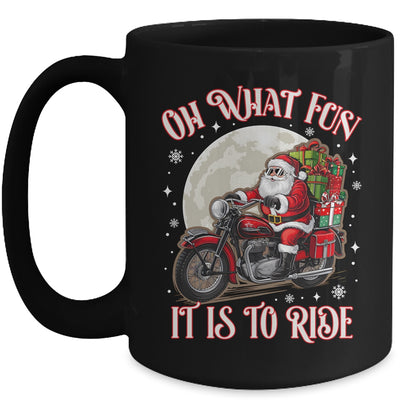 Oh What Fun It Is To Ride Motorcycle Biker Santa Xmas Mug | teecentury