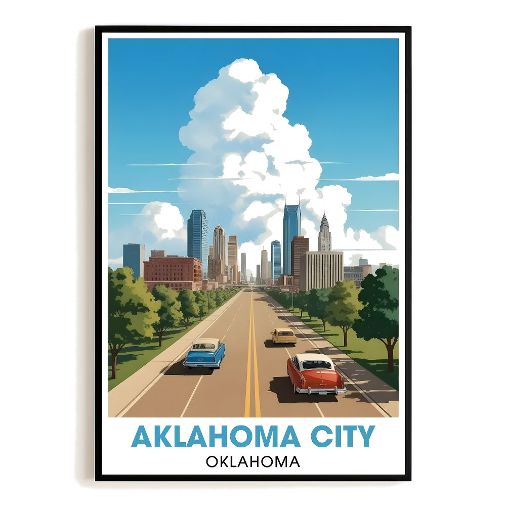 Oklahoma City Vintage Travel Poster Nature City Wall Art Landscape Picture Prints Suitable For Home Room Living Room Office Bedroom Aesthetic Decor Unframed | teecentury