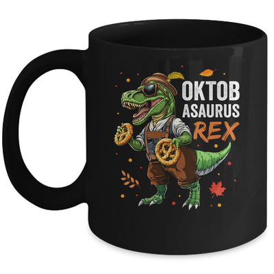 Oktoberfest Dinosaur T-Rex Lederhosen Bavarian Costume Kids Mug | teecentury