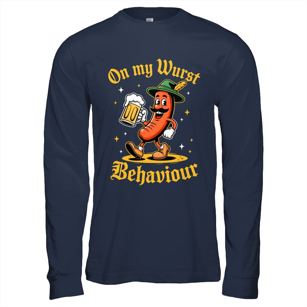 Oktoberfest Hot Dog On My Wurst Behavior Sausage Drinking Shirt & Hoodie | teecentury