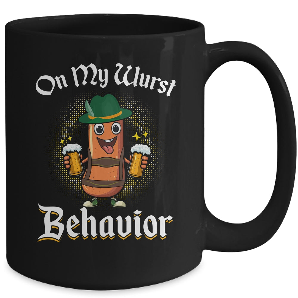 Oktoberfest On My Wurst Behavior Funny German Men Women Mug | teecentury