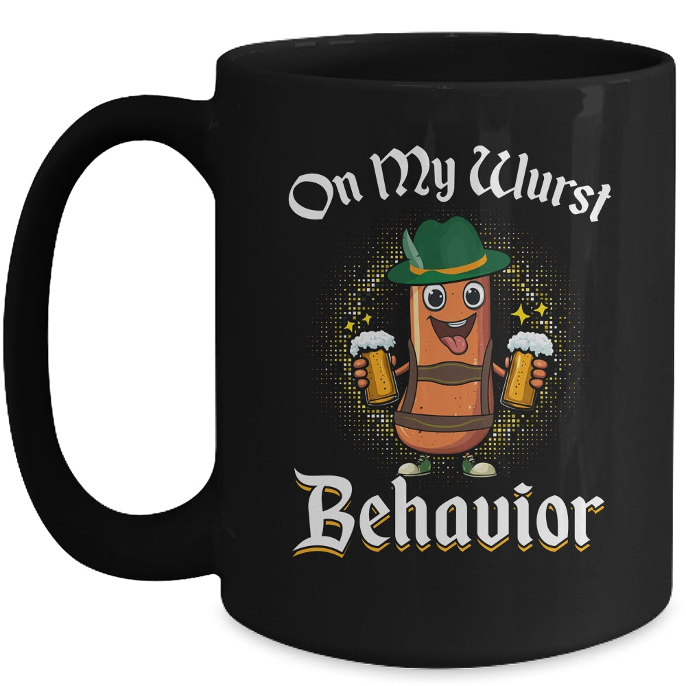 Oktoberfest On My Wurst Behavior Funny German Men Women Mug | teecentury