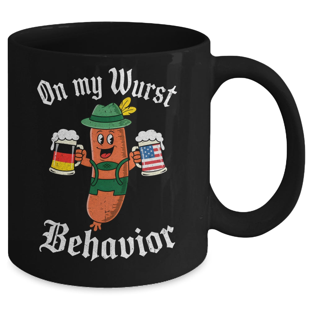 Oktoberfest On My Wurst Behavior Funny German Sausage Men Mug | teecentury
