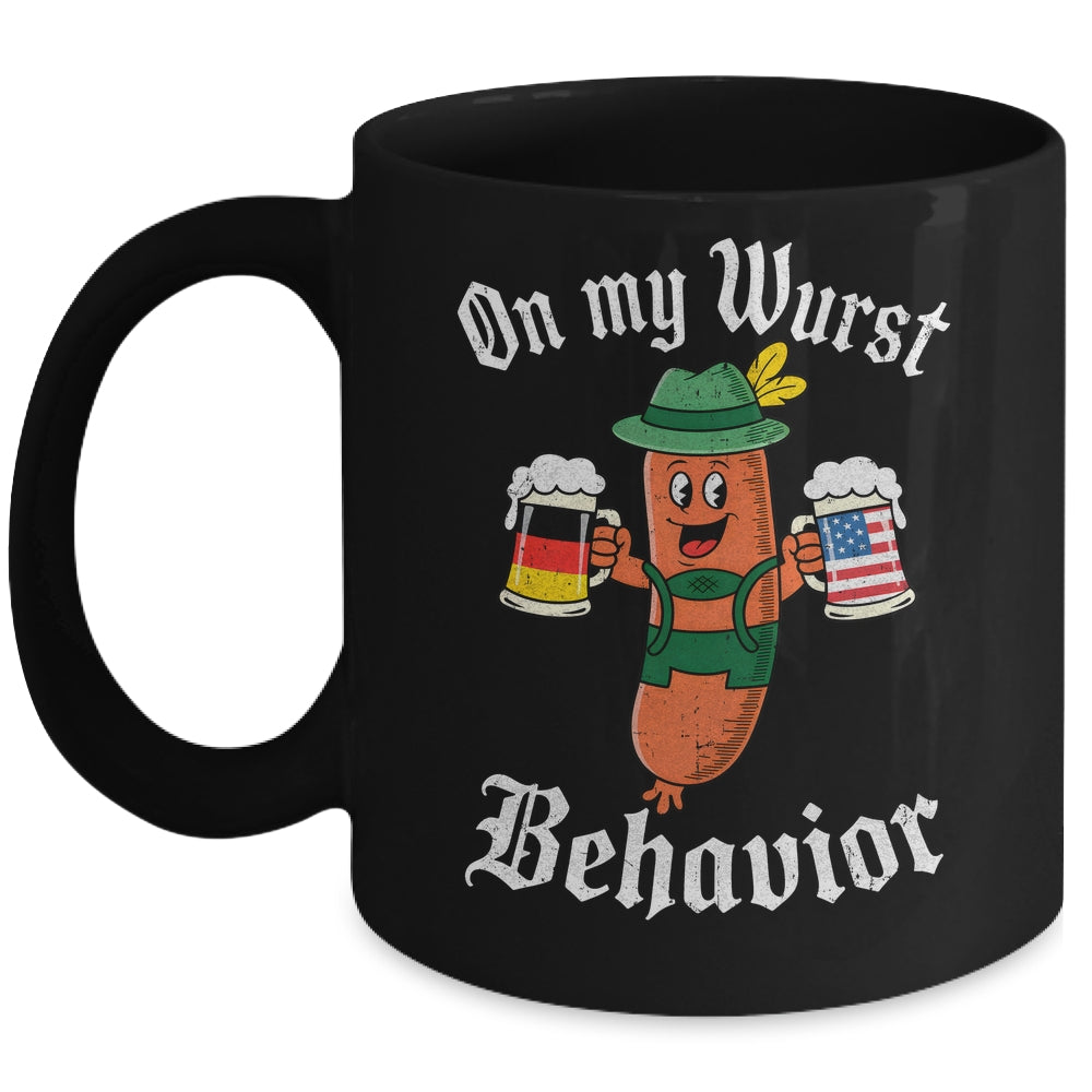Oktoberfest On My Wurst Behavior Funny German Sausage Men Mug | teecentury