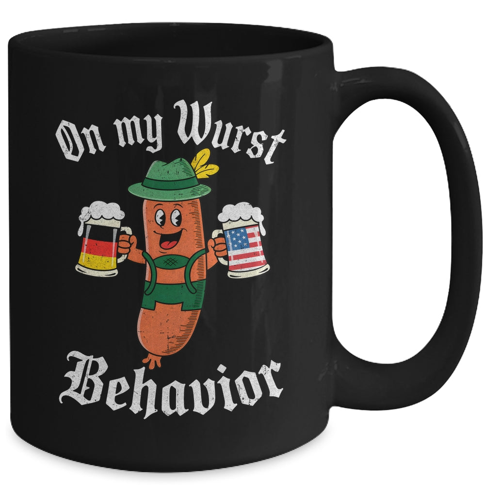Oktoberfest On My Wurst Behavior Funny German Sausage Men Mug | teecentury