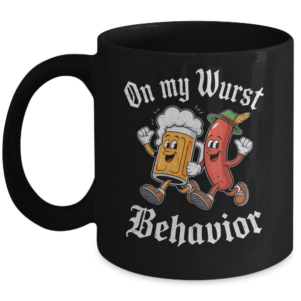 Oktoberfest On My Wurst Behavior German Beer Sausage Adults Mug | teecentury