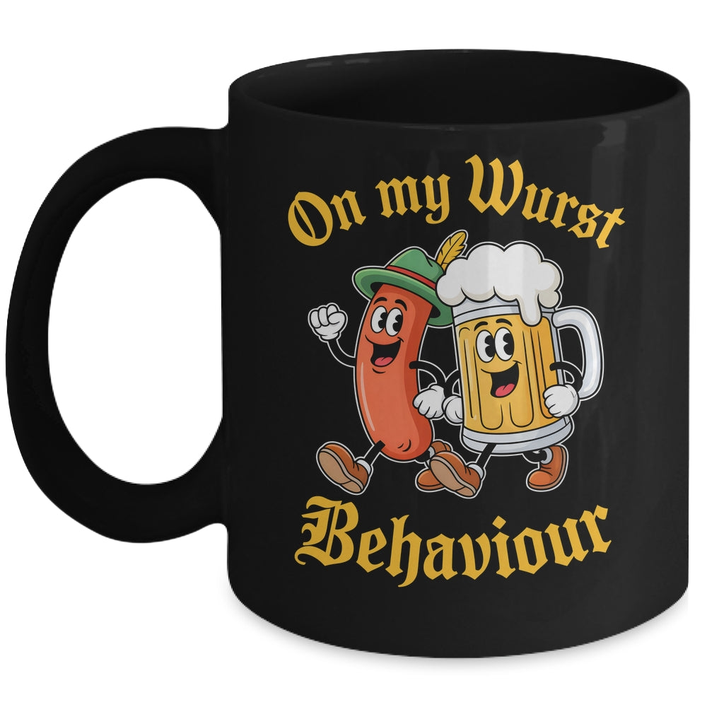 Oktoberfest On My Wurst Behaviour German Beer Sausage Adults Mug | teecentury