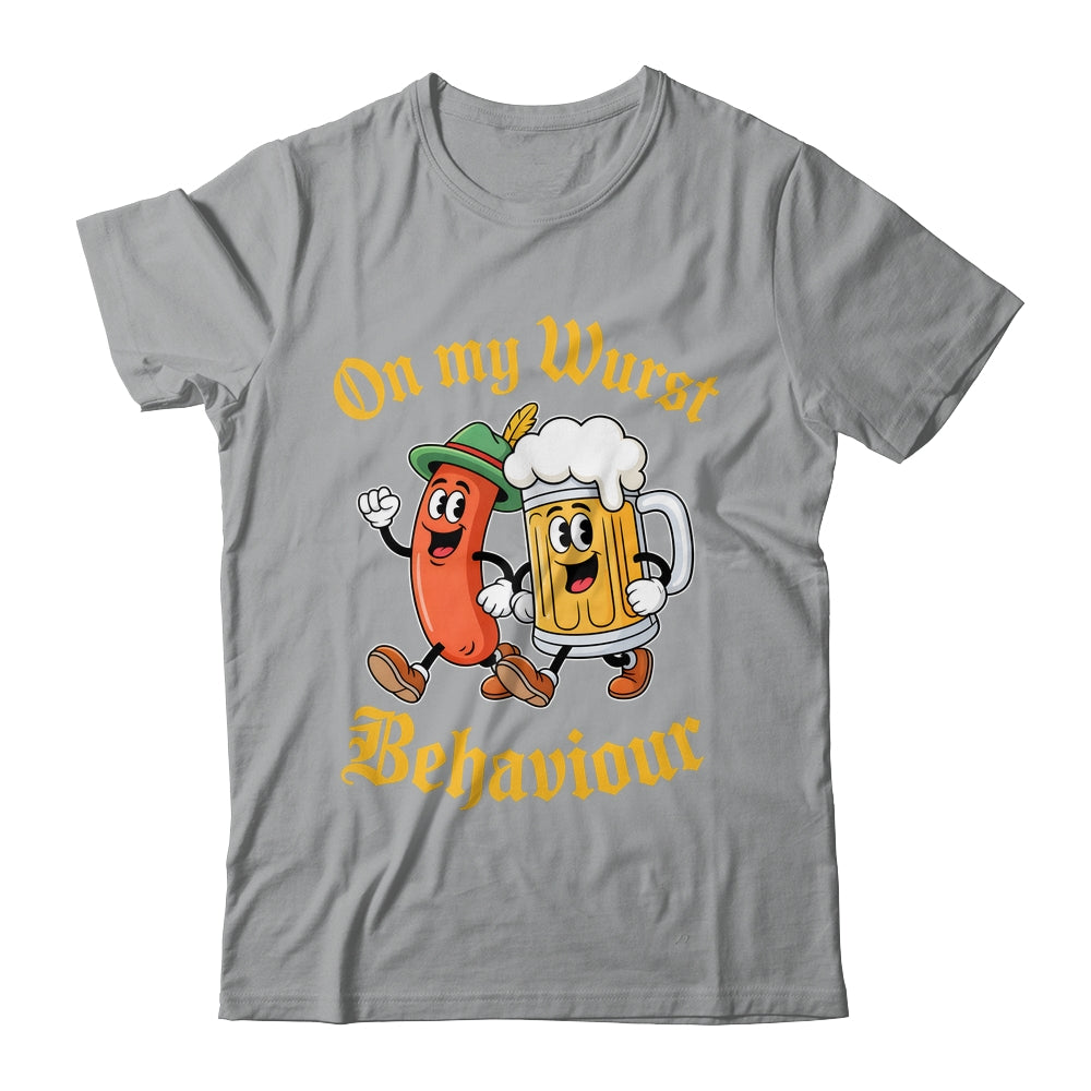 Oktoberfest On My Wurst Behaviour German Beer Sausage Adults Shirt & Hoodie | teecentury