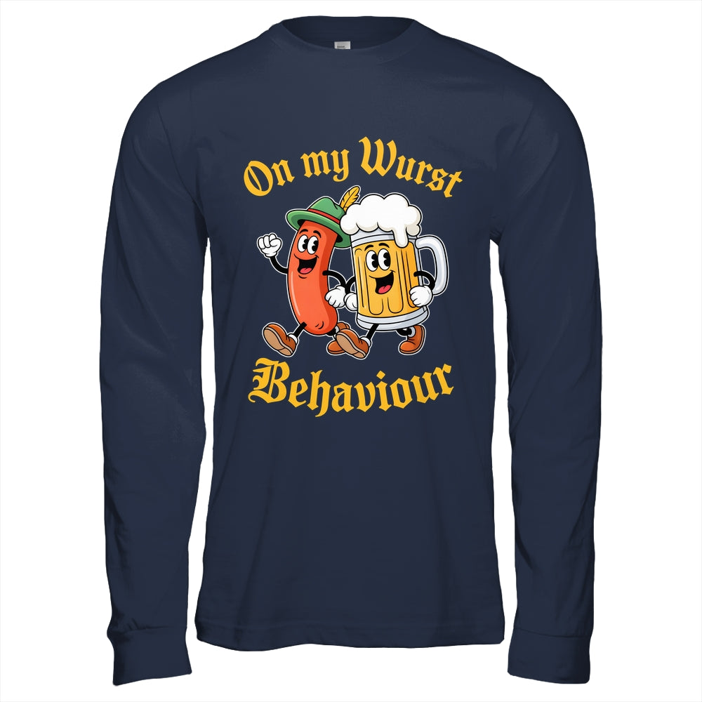 Oktoberfest On My Wurst Behaviour German Beer Sausage Adults Shirt & Hoodie | teecentury
