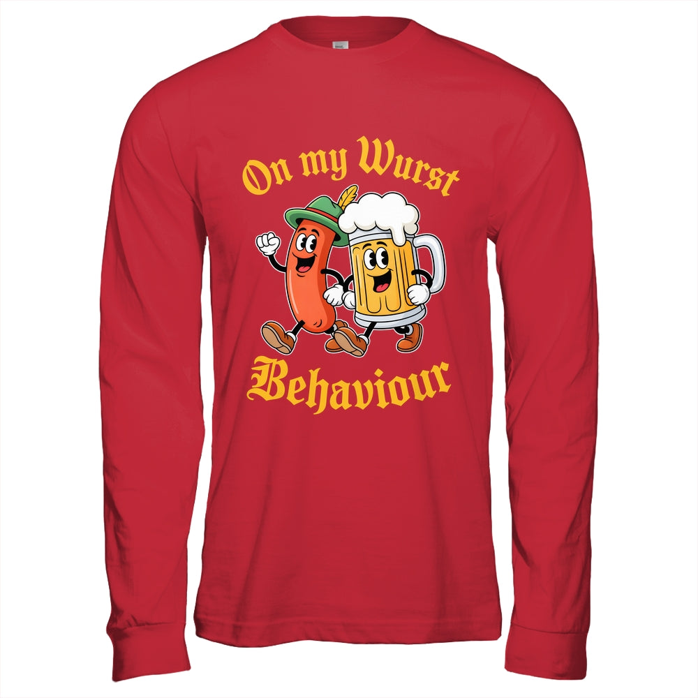 Oktoberfest On My Wurst Behaviour German Beer Sausage Adults Shirt & Hoodie | teecentury