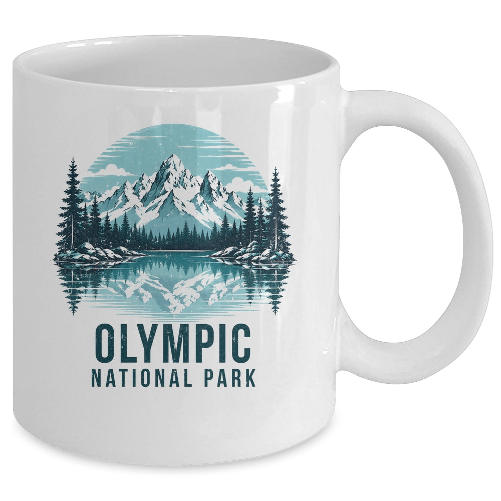 Olympic National Park Retro Mountain Lake Outdoor Hiking Mug | teecentury