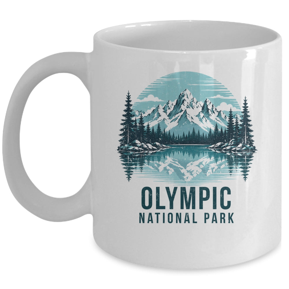 Olympic National Park Retro Mountain Lake Outdoor Hiking Mug | teecentury