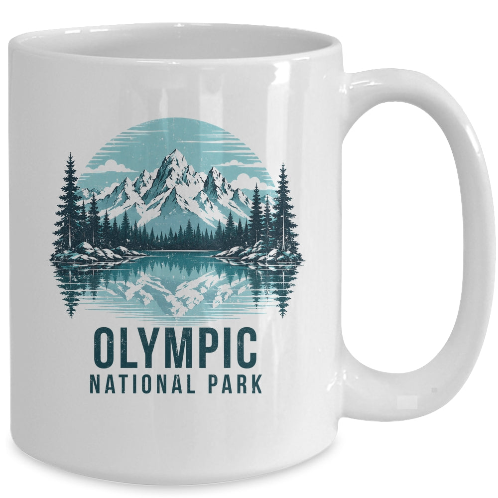 Olympic National Park Retro Mountain Lake Outdoor Hiking Mug | teecentury