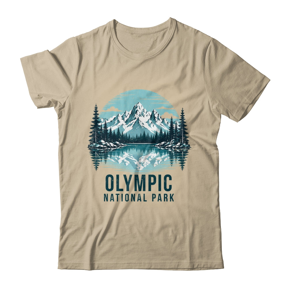 Olympic National Park Retro Mountain Lake Outdoor Hiking Shirt & Tank Top | teecentury