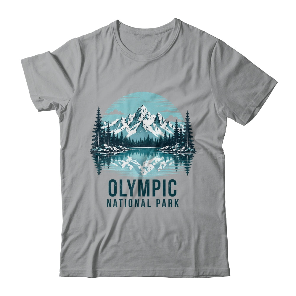 Olympic National Park Retro Mountain Lake Outdoor Hiking Shirt & Tank Top | teecentury