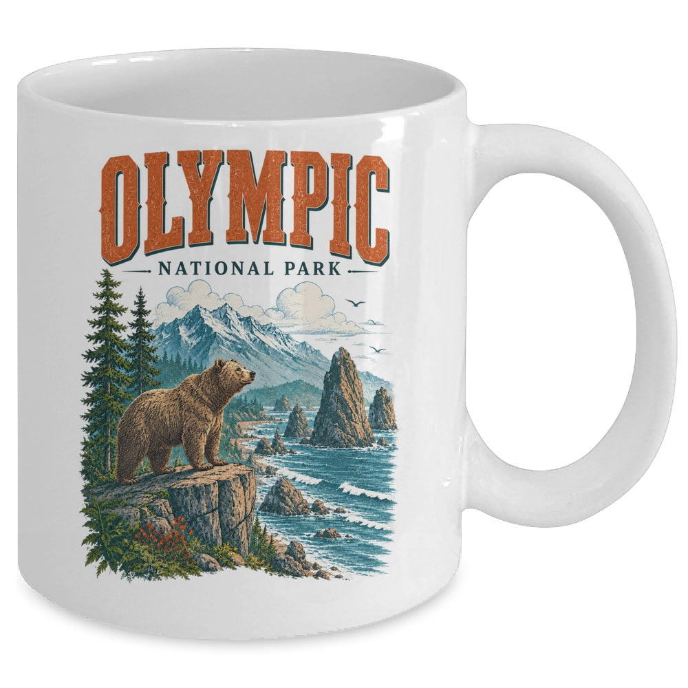 Olympic National Park Washington Vintage Nature Hiking Mug | teecentury