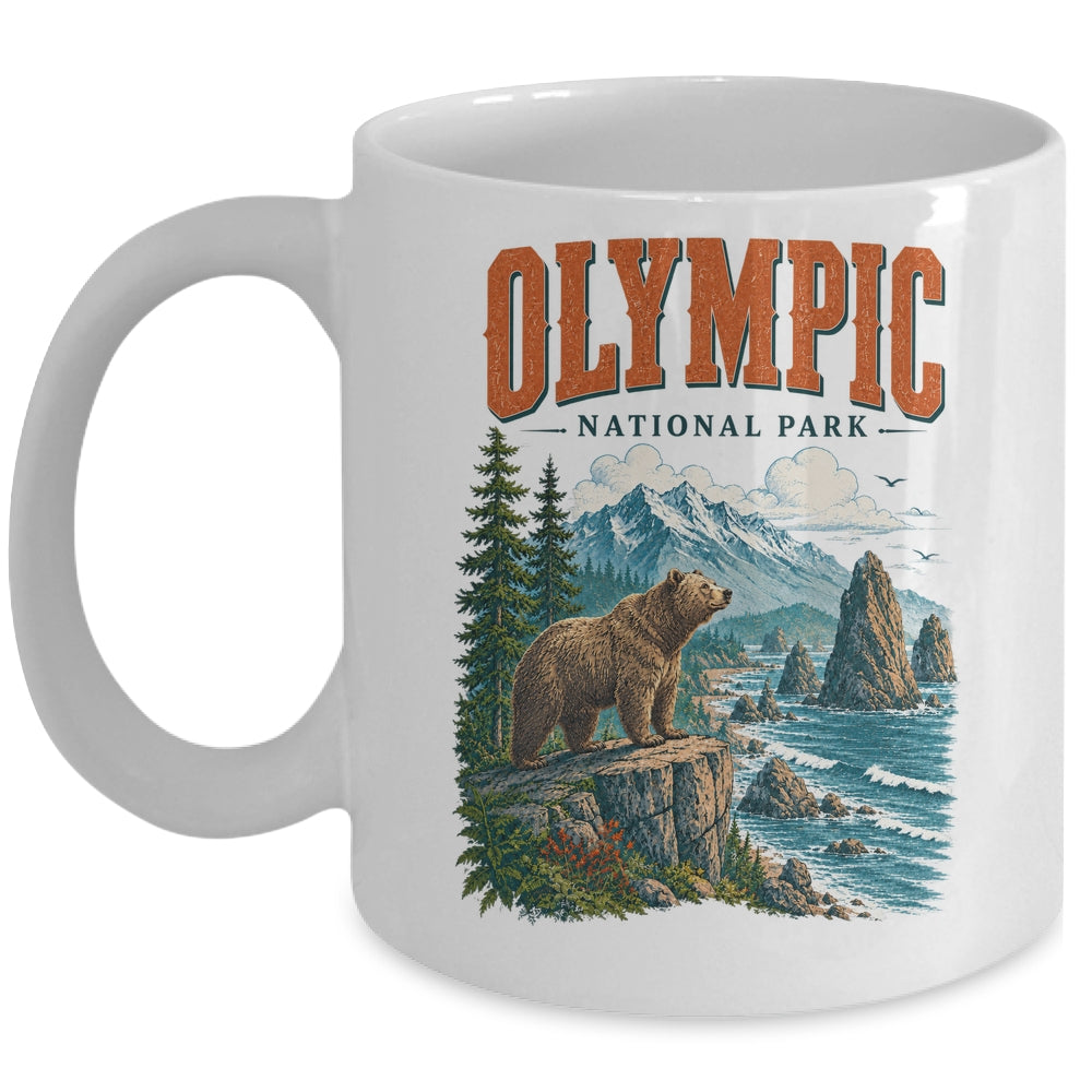 Olympic National Park Washington Vintage Nature Hiking Mug | teecentury