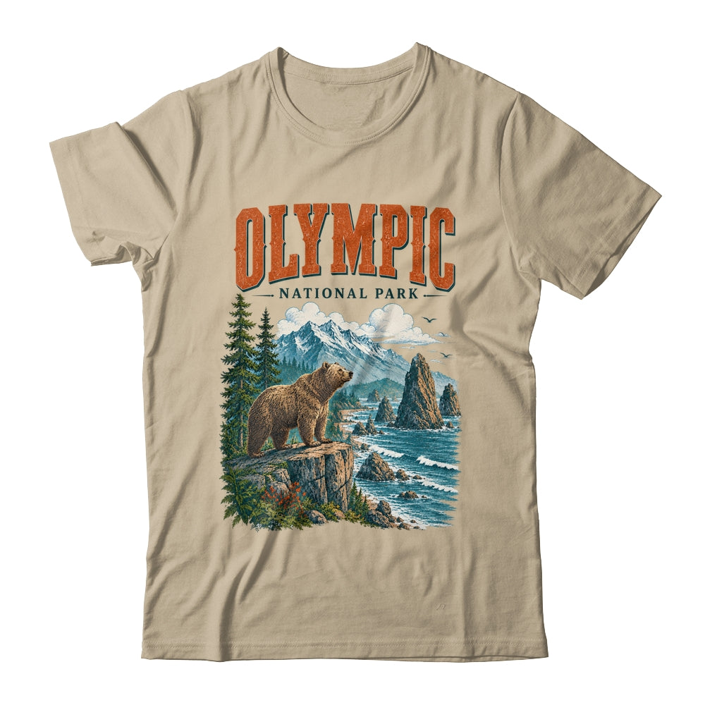 Olympic National Park Washington Vintage Nature Hiking Shirt & Tank Top | teecentury