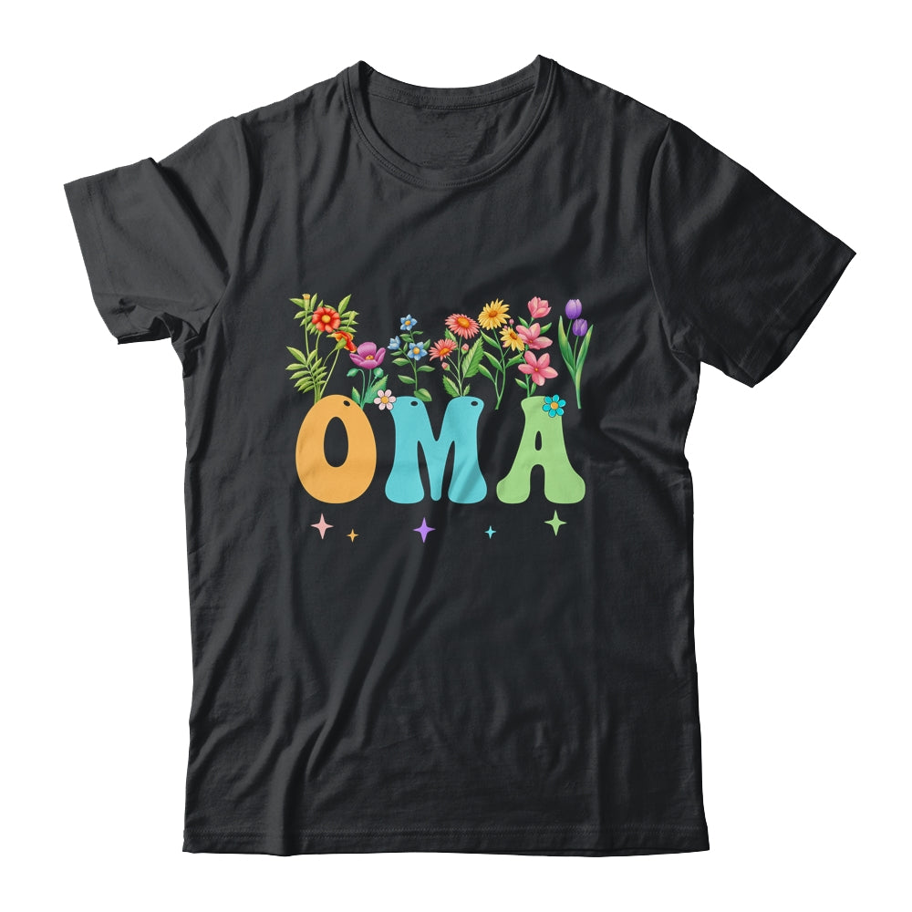 Oma Women Wildflower Floral Design Oma Mothers Day Shirt & Tank Top | teecentury