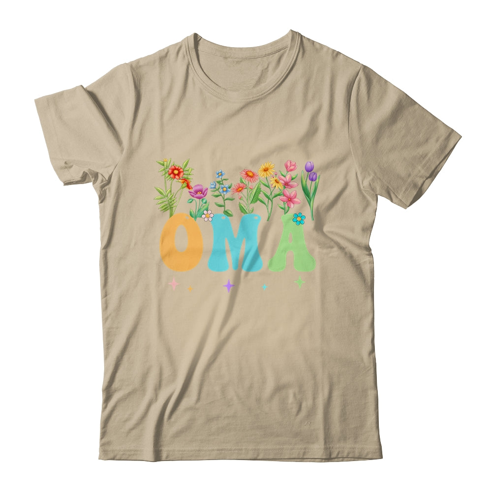 Oma Women Wildflower Floral Design Oma Mothers Day Shirt & Tank Top | teecentury
