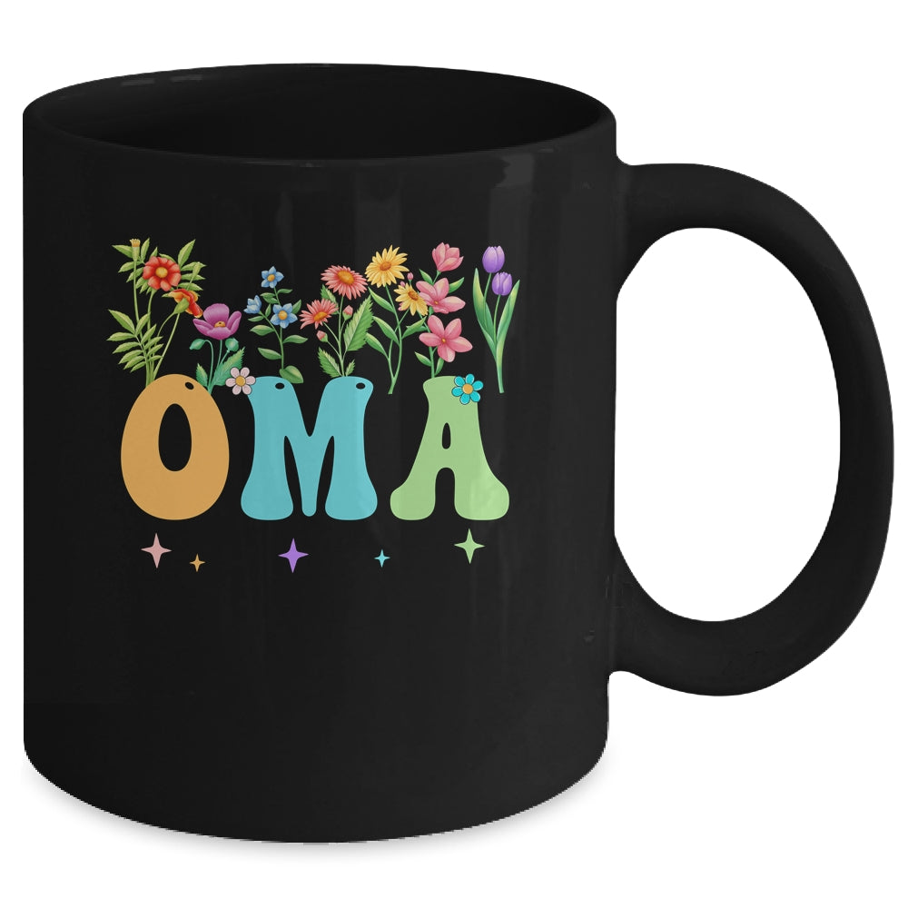 Oma Women Wildflower Floral Design Oma Mothers Day Mug | teecentury