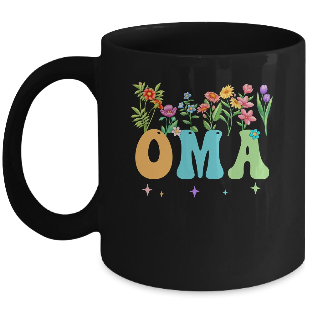 Oma Women Wildflower Floral Design Oma Mothers Day Mug | teecentury