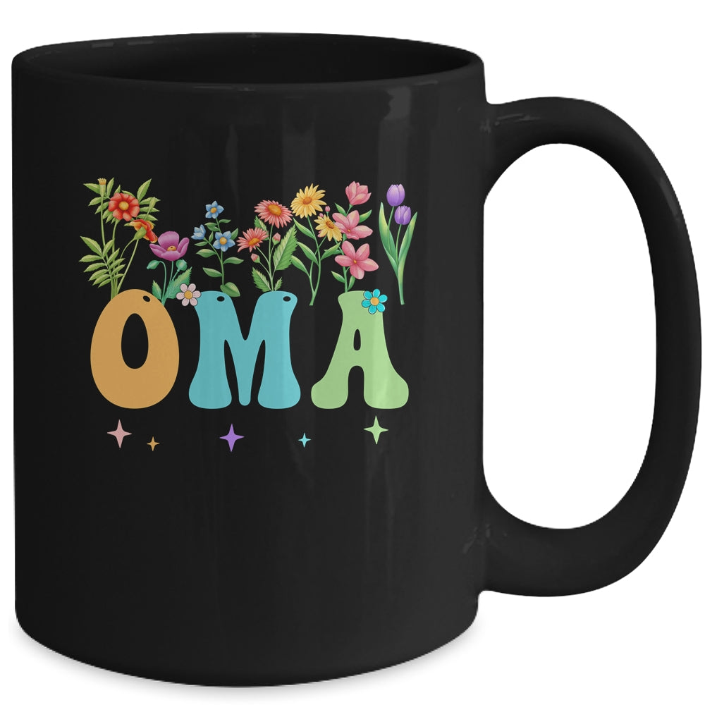 Oma Women Wildflower Floral Design Oma Mothers Day Mug | teecentury