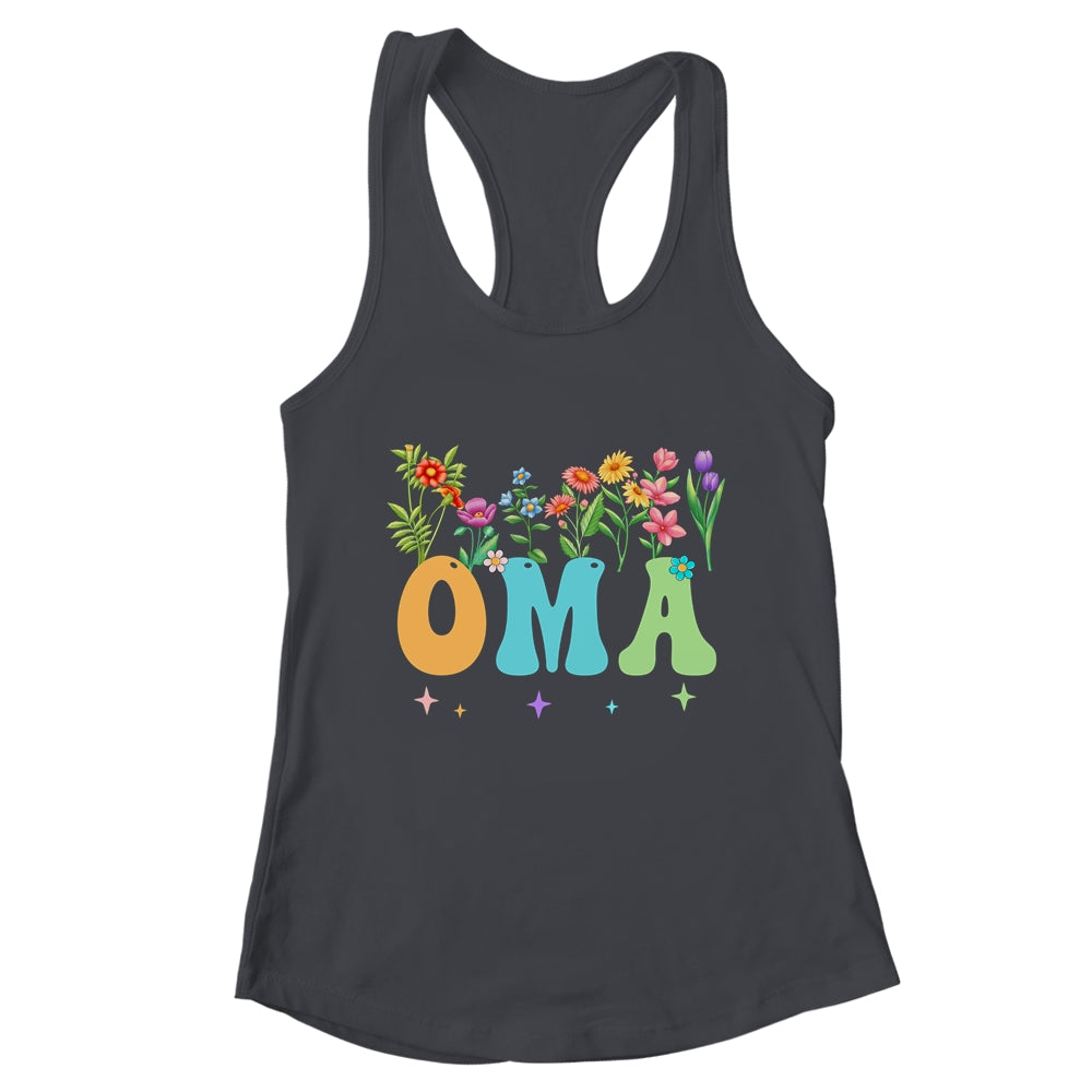 Oma Women Wildflower Floral Design Oma Mothers Day Shirt & Tank Top | teecentury