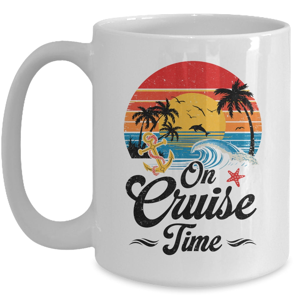 On Cruise Time Coconut Tree Graphic Summer Vacation Cruising Mug | teecentury
