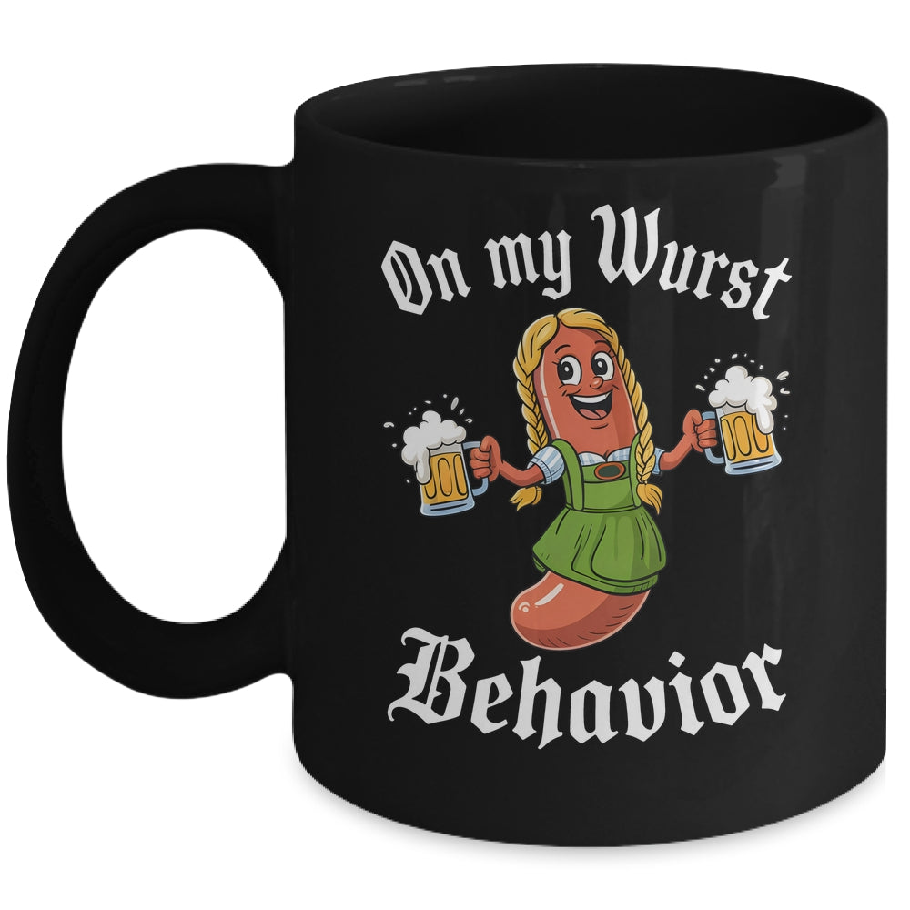 On My Wurst Behavior Oktoberfest German Funny Germany Women Mug | teecentury