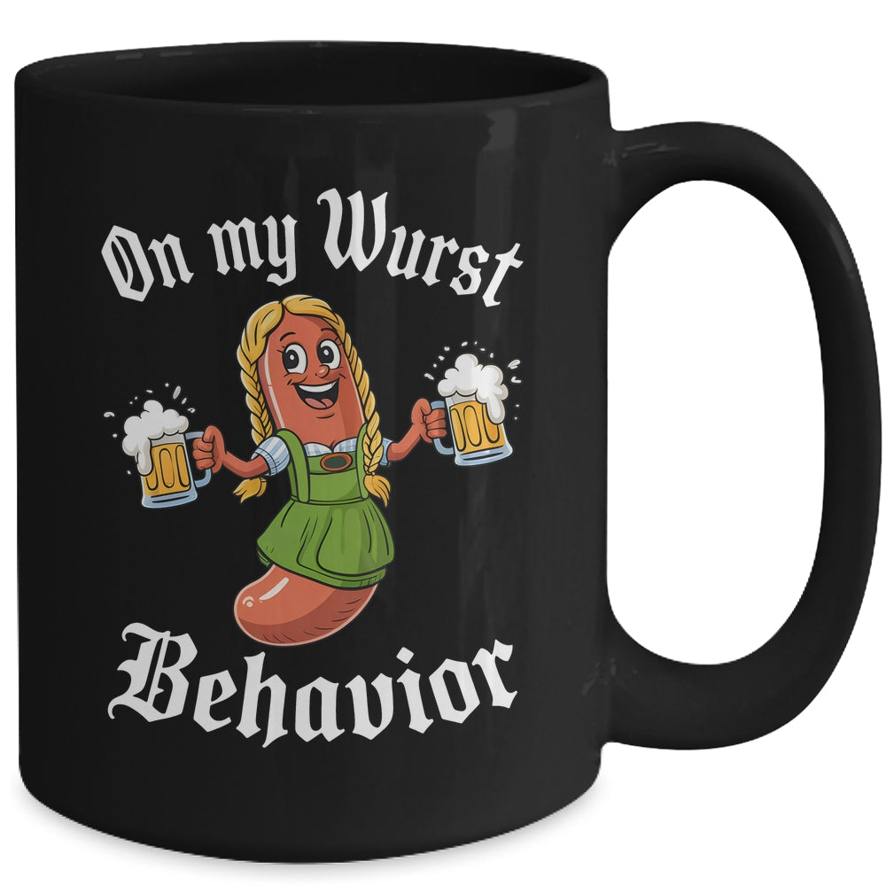 On My Wurst Behavior Oktoberfest German Funny Germany Women Mug | teecentury