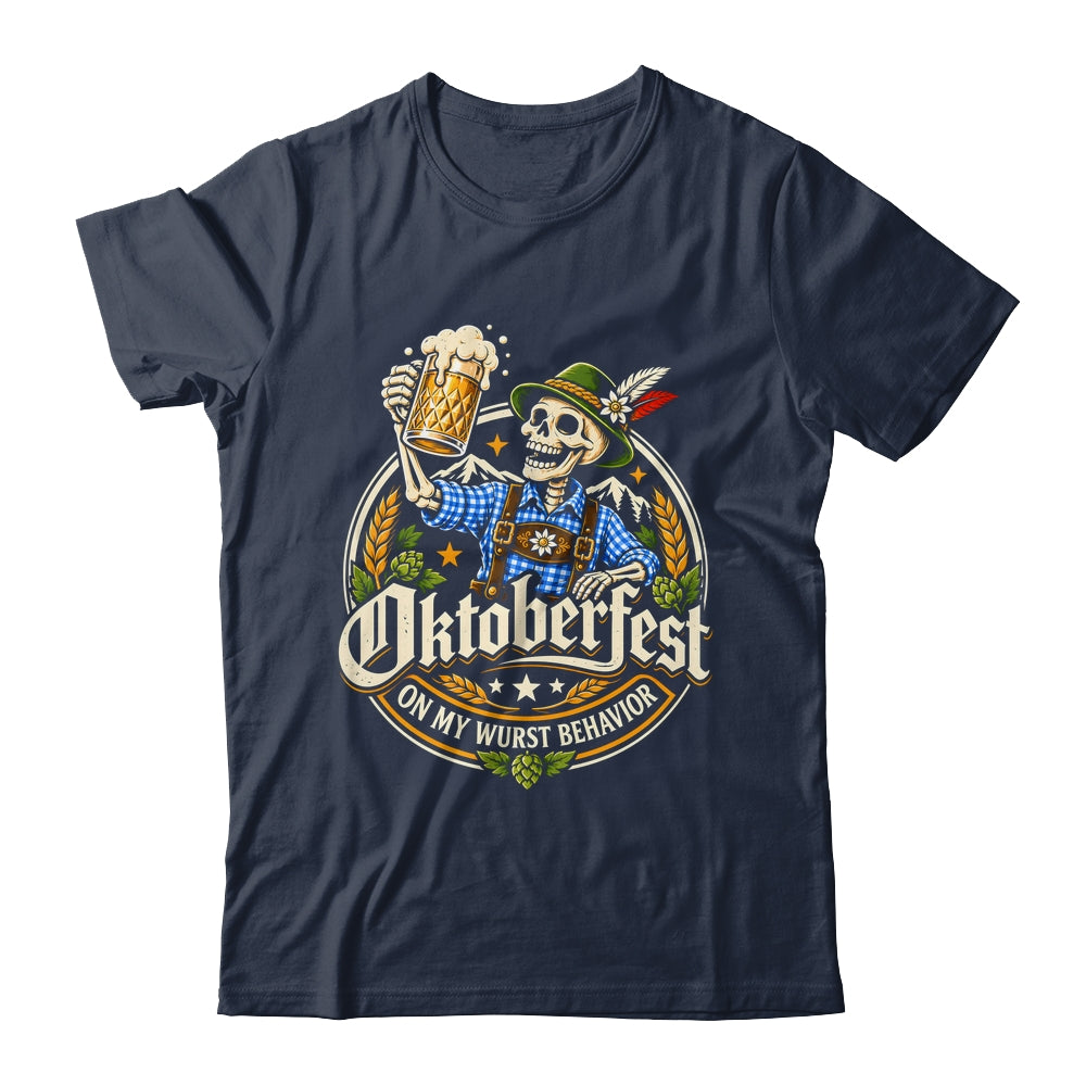 On My Wurst Behavior Oktoberfest Skeleton Beer Festival Shirt & Hoodie | teecentury