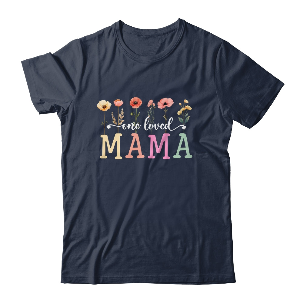 One Loved Mama Mom Groovy Flower Funny Mama Mother's Day Shirt & Tank Top | teecentury