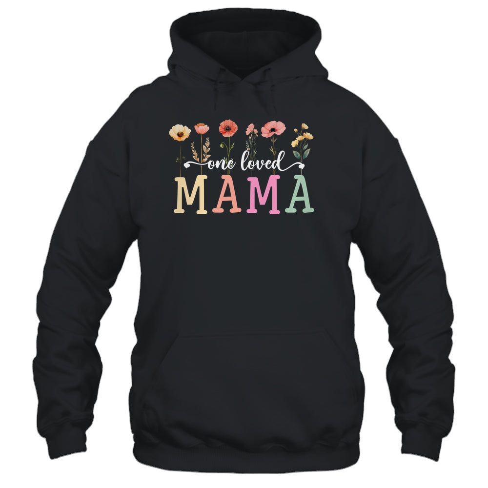 One Loved Mama Mom Groovy Flower Funny Mama Mother's Day Shirt & Tank Top | teecentury