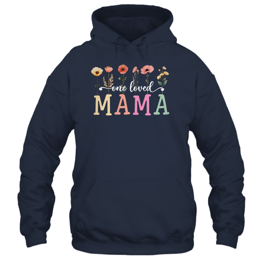 One Loved Mama Mom Groovy Flower Funny Mama Mother's Day Shirt & Tank Top | teecentury