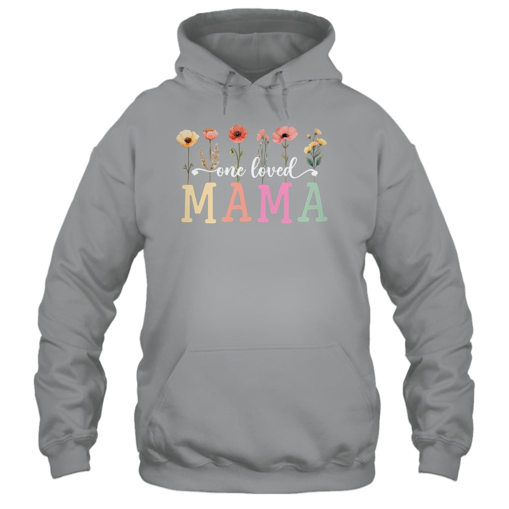 One Loved Mama Mom Groovy Flower Funny Mama Mother's Day Shirt & Tank Top | teecentury