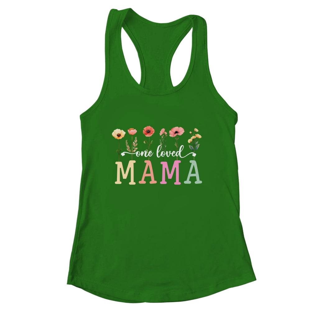 One Loved Mama Mom Groovy Flower Funny Mama Mother's Day Shirt & Tank Top | teecentury