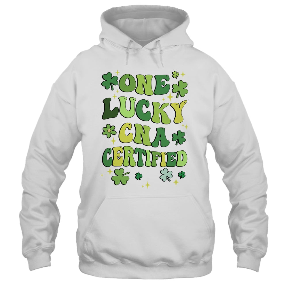 One Lucky CNA Certified Nursing St Patricks Day Groovy Retro Shirt & Hoodie | teecentury