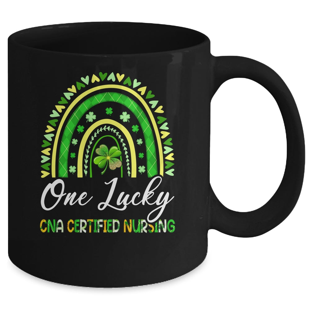 One Lucky CNA Certified Nursing St Patricks Day Rainbow Mug | teecentury