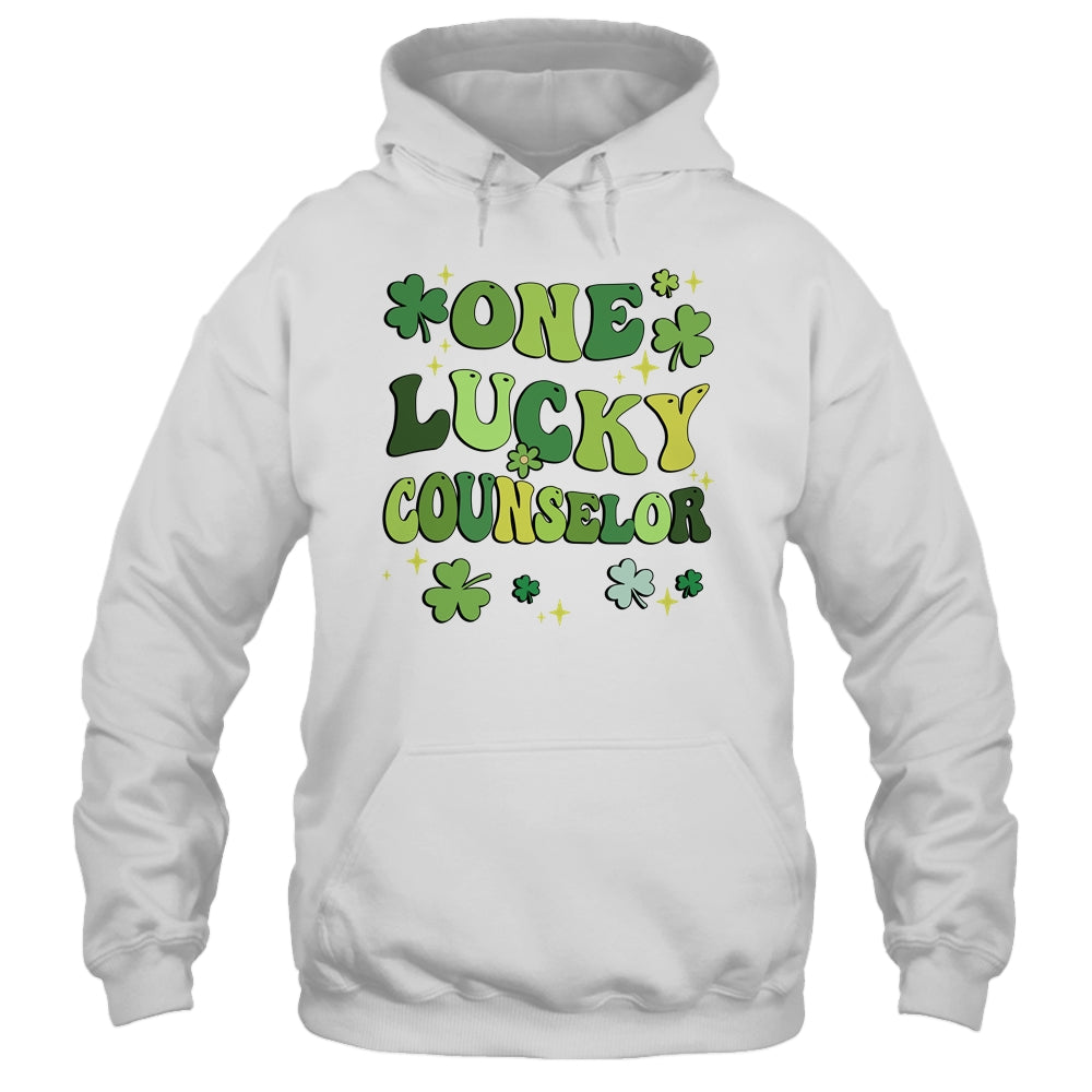 One Lucky Counselor St Patricks Day Groovy Retro Shamrock Shirt & Hoodie | teecentury