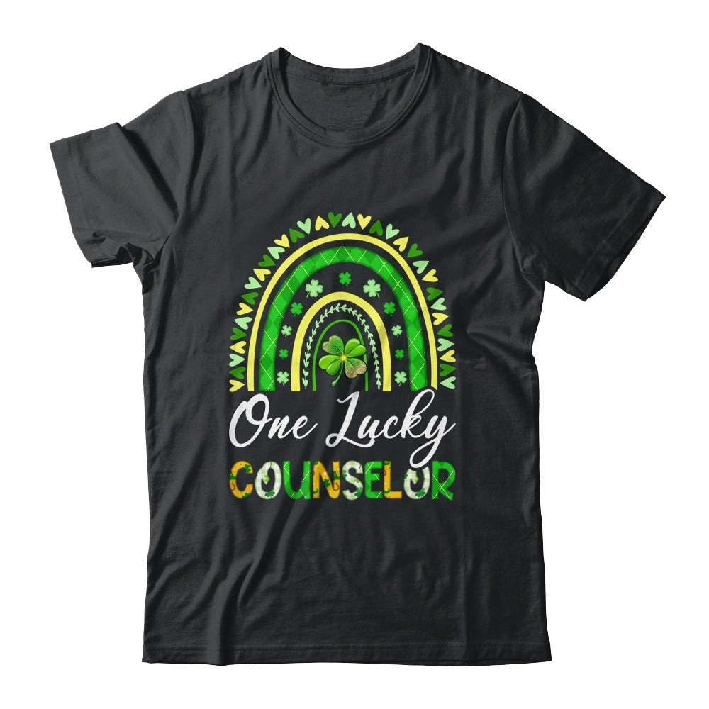 One Lucky Counselor St Patricks Day Rainbow Leopard Shamrock Shirt & Hoodie | teecentury