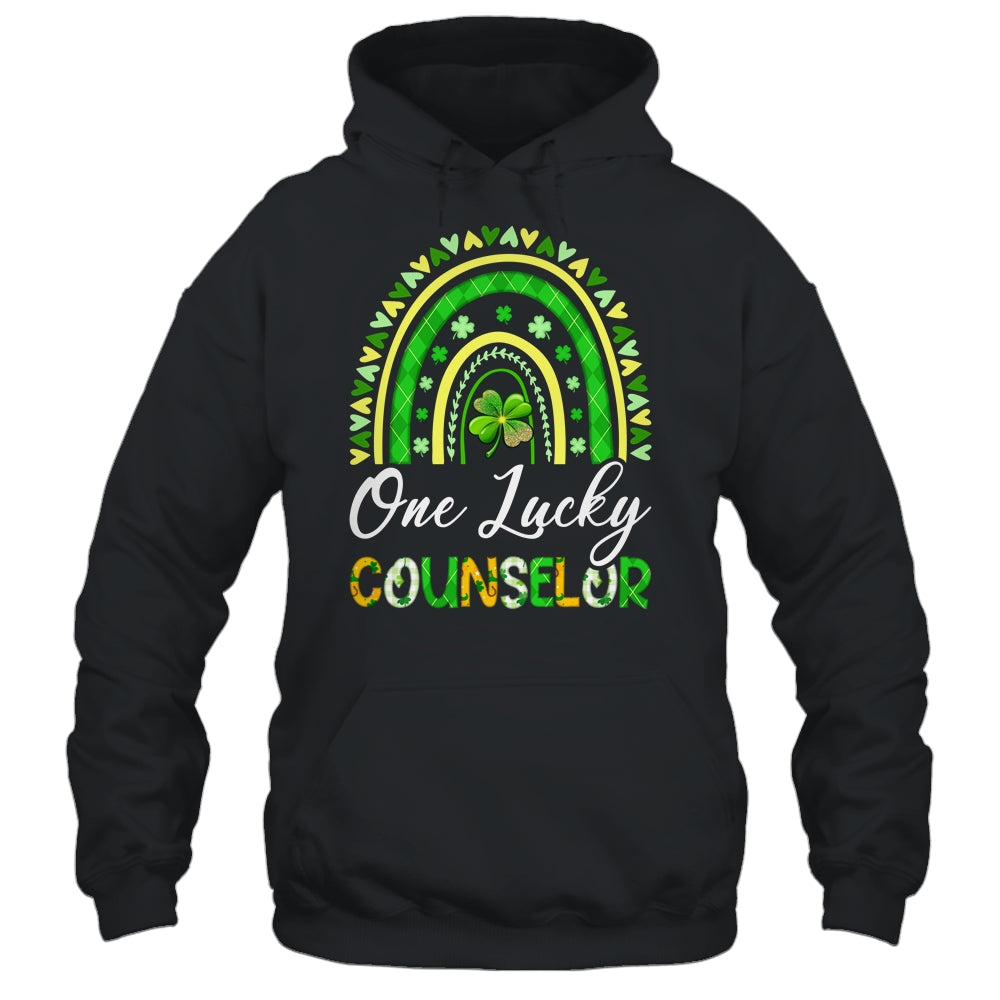 One Lucky Counselor St Patricks Day Rainbow Leopard Shamrock Shirt & Hoodie | teecentury