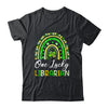 One Lucky Librarian St Patricks Day Rainbow Leopard Shamrock Shirt & Hoodie | teecentury